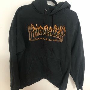 Thrasher Flame Hoodie Black